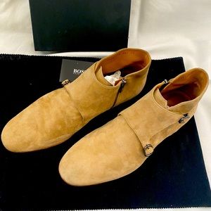 🔥🔥RARE Hugo boss monkstrap suede dessert boots!